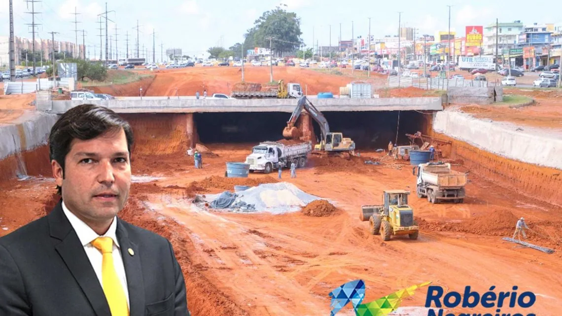 Robério Negreiros elogia andamento das obras do viaduto do Recanto das Emas