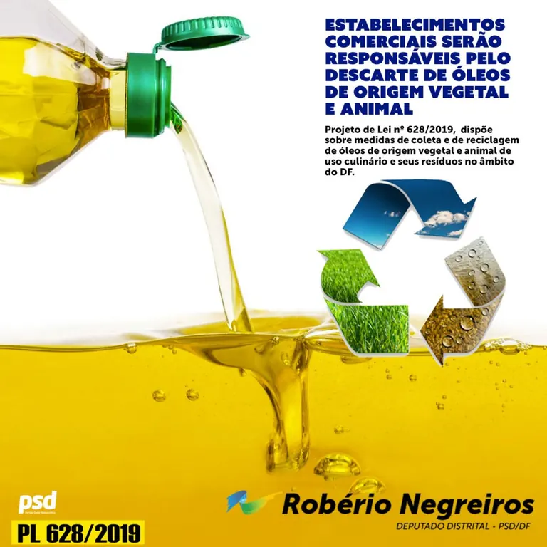 Estabelecimentos comerciais serão responsáveis pelo descarte de óleos de origem vegetal e animal