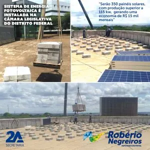 Sistema de energia fotovoltaica é instalada na Câmara Legislativa do DF