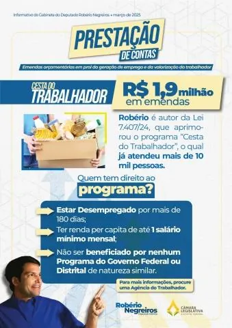 Capa do informativo Prestação de contas: Cesta do Trabalhador, de 2025